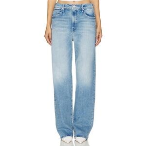 New MOTHER Superior The Spitfire Sneak Wide Leg Jeans Light Blue 24